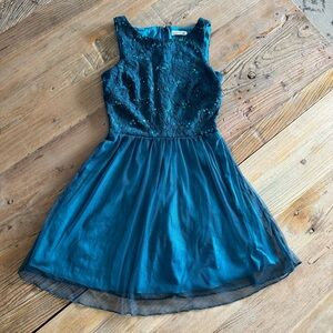 Teal Blue Sequined Dress Size 12